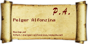 Pelger Alfonzina névjegykártya